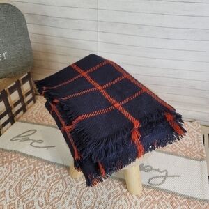 MERONA NAVY & RED PLAID BLANKET SCARF